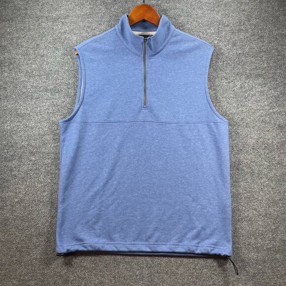 Dunning Golf 1/2 Zip Vest Men's Medium Blue Bamboo/Cotton Blend Lightweight - Picture 1 of 9